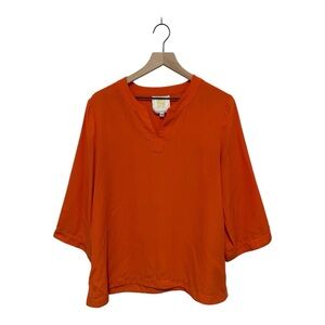 Emily McCarthy Orange Tunic Blouse Size M